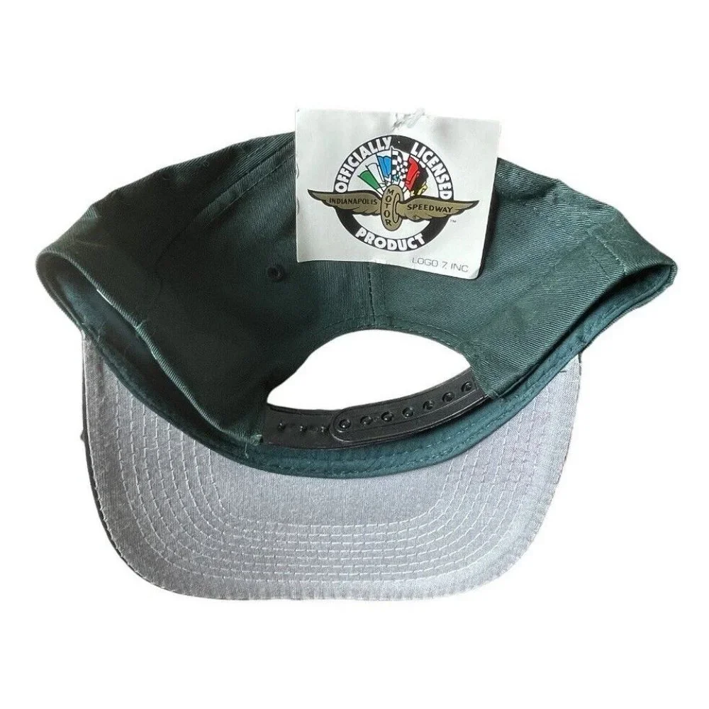 NWT 1999 Brickyard 400 Indy Logo 7 Vintage Snapback Hat Cap 2-Tone Green
